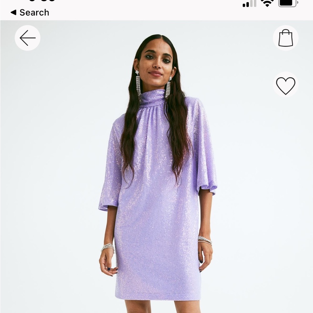 H&M Lavender (Haze) Sequin Open Back Dress NWT